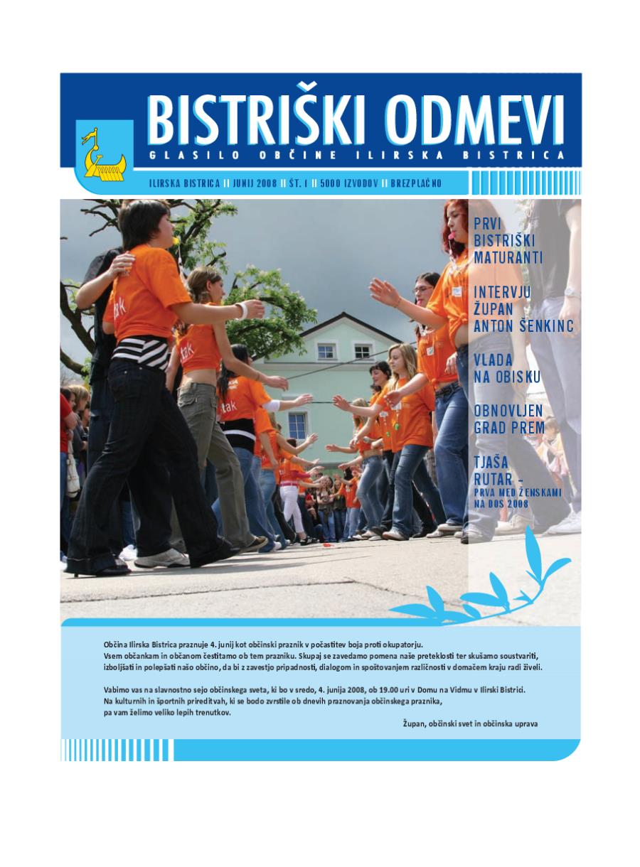 Bistriški odmevi št 1 junij 2008 ilirska bistrica si