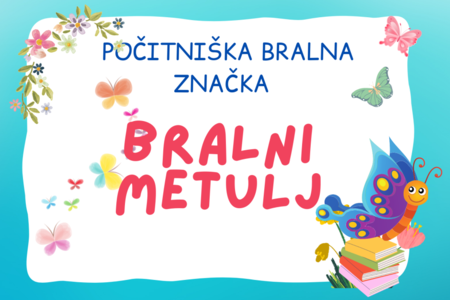 Počitniška bralna značka Bralni metulj 2026-promocijska grafika projekta Knjižnice Makse Samsa