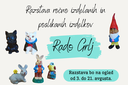 Vabilo na razstavo izdelkov Rada Grlja 