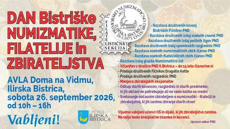 Dan bistriške numizmatike, filatelije in zbirateljstva, vabilo 