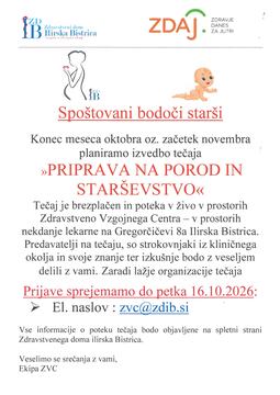 PRIPRAVA NA POROD IN STARŠEVSTVO-PRIJAVE