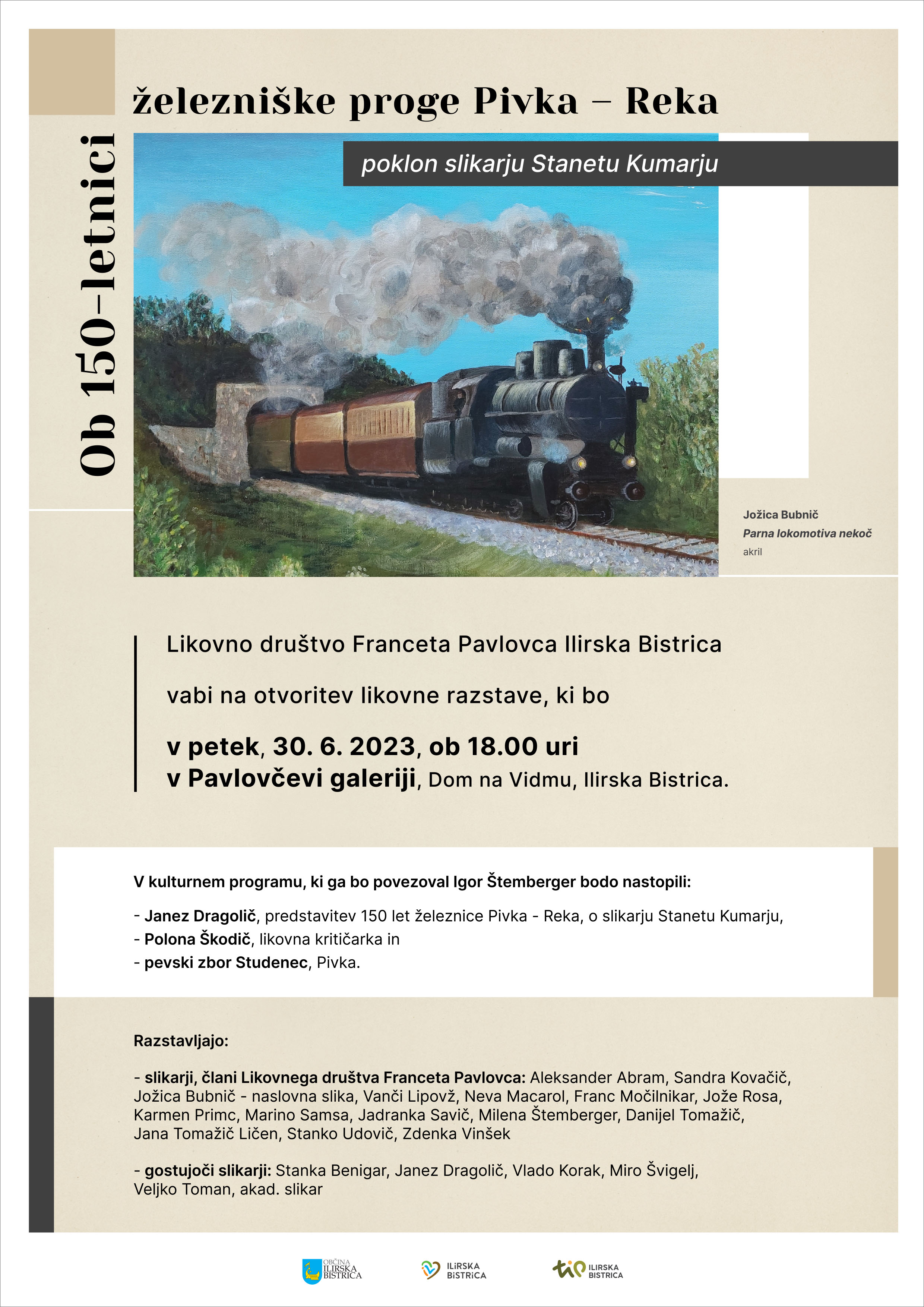 Likovna razstava ob 150. obletnici železniške proge Pivka - Reka ...